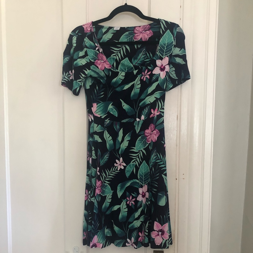 Old navy #tropical jersey swing dress